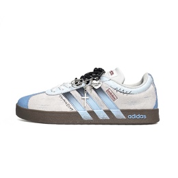 Adidas Кроссовки для скейтбординга VL COURT 2.0 с низким верхом, устойчивые к истиранию, серо-синие jr2560(team531-海风) | gray blue