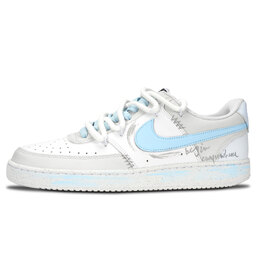 Nike Кроссовки Court Vision 1 Letter, износостойкие, низкие, для скейтбординга, унисекс, небесно-голубые dh2987-101（team883-英文字母） | light blue