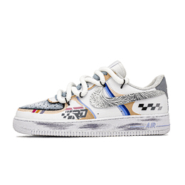Nike Кроссовки для скейтбординга Air Force 1 Silver Vein Trail, износостойкие, белые, унисекс cw2288-111(team726-银纹轨迹) | white