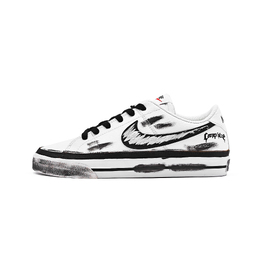 Nike Водонепроницаемые, износостойкие, легкие, низкие, унисекс, кроссовки для скейтбординга, Court Legacy Lonesome Campsite, белые dh3161-100(team940-孤独营地) | white