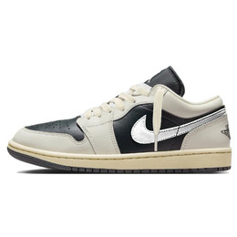 Jordan Баскетбольные кроссовки Air 1 Low 'Jade Smoke', винтажные, унисекс, серебристо-бежевые, черные dc0774-001(teamy-男女款银翼未来银米黑) | silver