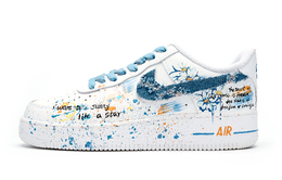 Nike Кроссовки Air Force 1 Wrapping, износостойкие и нескользящие, низкие, для скейтбординга, женские, сине-белые dd8959-100(team516-逐蓝 小雏菊） | blue white