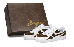 Nike Кроссовки для скейтбординга Air Force 1, унисекс, низкие, белые/коричневые cw2288-111(team80-男女松木腰果s-box) | white brown