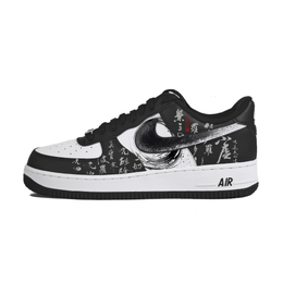 Nike Кроссовки Air Force 1 для скейтбординга, устойчивые к истиранию, низкие, унисекс, белые, черные dv0788-001(team183-山海经） | black white