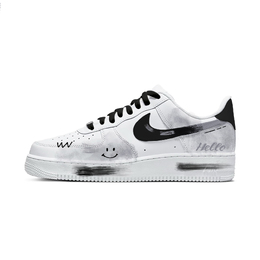 Nike Кроссовки Air Force 1 для скейтбординга, устойчивые к истиранию, низкие, унисекс, белые, черные cw2288-111（team598-暗调手稿） | black white gray