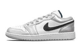 Jordan Баскетбольные кроссовки Air 1 Black Cosmos Silver, износостойкие, винтажные, низкие, унисекс, серебристые fq7687-300（team407-黑宙银梭） | silver