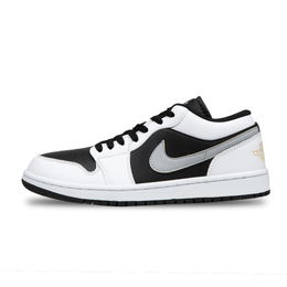 Jordan Баскетбольные кроссовки Air 1 Masterful Craft, Cloud Smoke, износостойкие, винтажные, низкие, унисекс, черно-серые 553558-172（team284-云烟） | black gray