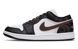 Jordan Баскетбольные кроссовки Air 1 Sandalwood Misty Rain с низким верхом, устойчивые к истиранию, винтажные, унисекс, черно-коричневые 553558-165（team73-檀香烟雨) | black brown