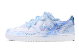 Nike Кроссовки для скейтборда Court Vision 1, износостойкие, унисекс, белые, синие dh2987-101(team611-流光星矢) | white blue