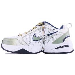 Nike Кроссовки Air Monarch 4 White Navy Bamboo Shadow Scroll SDS, устойчивые к истиранию, массивные, белые, зеленые, унисекс 415445-102(team168-竹影诗卷) | white