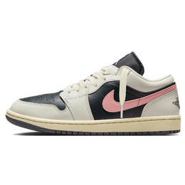Jordan Баскетбольные кроссовки Air 1 Low Jade Smoke, женские, розовые, бежевые, черные dc0774-001(teamy-男女款美式甜心粉米黑) | pink