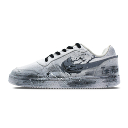 Nike Кроссовки для скейтбординга EBERNON Shadow Dirty Knight, износостойкие, низкие, унисекс, черные, белые, серые aq1779-100(team874-幽影脏脏骑士) | black white gray