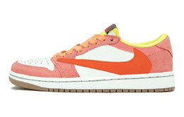 Jordan Баскетбольные кроссовки Travis Scott x Air 1, износостойкие, винтажные, низкие, унисекс, оранжево-красные dz4137-700(team1036-橘色) | orange red