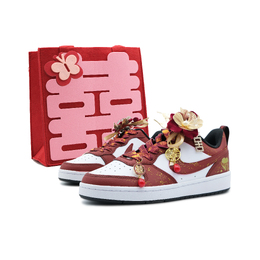Nike Низкие противоскользящие амортизирующие кроссовки Court Borough GS Red ct3964-100（team327-天赐良缘2） | red