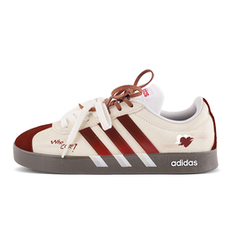 Adidas Кроссовки для скейтбординга VL COURT 2.0, износостойкие, низкие, унисекс, бежево-красные hq1802(team拾柒-男女款低帮爱心美式板鞋) | beige red