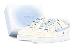 Nike Кроссовки для скейтбординга Air Force 1 GS Air Force 1, износостойкие, низкие, женские, белые, синие, желтые dh2920-111(team88-小岛夏日s-box) | white blue yellow