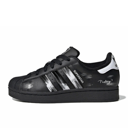 Adidas Низкие износостойкие кроссовки для скейтбординга Superstar 2, цвет унисекс, черный, белый ji0079(team598-绘无界) | black white