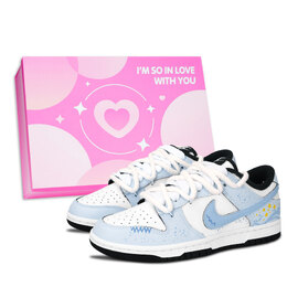 Nike Кроссовки для скейтбординга Dunk Black White, Starlight Beyond, устойчивые к истиранию, унисекс, светло-голубые dd1391-100（team883-星辰彼岸粉鞋盒） | light blue