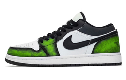 Jordan Баскетбольные кроссовки Air 1 Rusty Green, износостойкие, низкие, винтажные, унисекс, белые, черные, зеленые 553558-132(team31-锈迹绿) | white black green