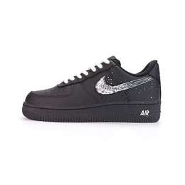 Кроссовки Air Force 1 с рисунком от руки, устойчивые к истиранию, низкие, для скейтбординга, унисекс, черные Nike, Black cw2288-001（team935-波涛暗涌） | black