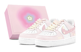Nike Кроссовки для скейтбординга Air Force 1, износостойкие, женские, белые, розовые, желтые dh2920-111(team88-玫瑰花信s-box) | white pink yellow