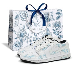Jordan Баскетбольные кроссовки Air 1 'Panda Low Top Vintage Unisex Blue White dc0774-101（team793-光变青花瓷s-box） | ivory white