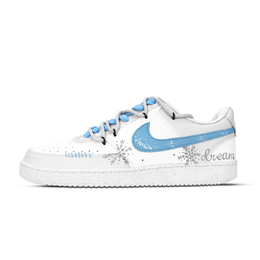 Nike Кроссовки для скейтбординга Court Vision 1 Dream Snowflake, устойчивые к истиранию, низкие, унисекс, цвет: синий, белый, серый dh2987-101(team-971梦想雪花) | blue white gray