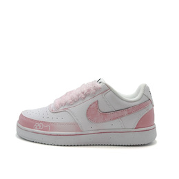 Nike Кроссовки Court Vision 1 с низким верхом, устойчивые к истиранию, унисекс, розовые, белые dh2987-101(team476粉絮） | pink white