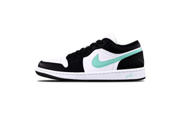 Jordan Кроссовки Air 1 Green с амортизацией, износостойкие, низкие, для скейтбординга, унисекс, черно-зеленые 553558-165(team425-蒂芙尼绿) | black