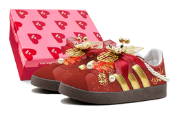 Adidas Кроссовки для скейтбординга VL COURT 2.0 Classic Romantic Treatment, низкие, унисекс, золотисто-красные, Phoenix's Pearl Radiance ji0497(teams2-凤履珠华s-box) | gold red