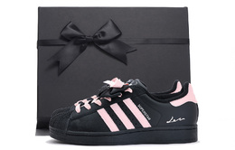 Adidas Низкие износостойкие кроссовки для скейтбординга SUPERSTAR Coverage, унисекс, розовые ji0079(team拾伍-男女同款黑粉三sbox) | pink