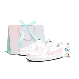 Nike Кроссовки Court Borough Peach Soda, износостойкие и легкие, низкие, для скейтбординга, женские, розовые, белые dv5456-104(team1121-冰桃苏打) | pink white