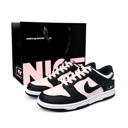 Nike Кроссовки для скейтбординга Dunk, устойчивые к истиранию, низкие, унисекс, черно-розовые dd1391-100(team1031-春日浪漫s-box) | black pink (black special shopping bag)