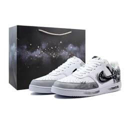 Nike Кроссовки Court Vision 1 Street Customer с низким верхом, устойчивые к истиранию, унисекс, черные, белые, серые dh2987-101(team-1331街头客) | light gray (starry sky shopping bag)