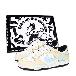 Nike Кроссовки для скейтбординга Dunk Honey Breeze Ice Travel унисекс, синие, желтые, белые hf5441-100（team971-蜜风冰旅黑鞋盒） | blue yellow white