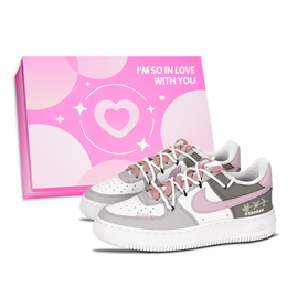 Nike Кроссовки Air Force 1 для скейтбординга, износостойкие, серо-розовые, унисекс dd8959-100（team883- 粉色之城女鞋盒） | gray pink