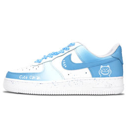 Nike Симпатичные износостойкие низкие кроссовки для скейтбординга Air Force 1 Meowth Paw, синие, унисекс dd8959-100（team883-喵爪萌萌 ） | blue
