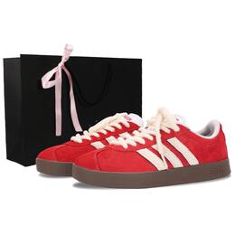 Adidas VL COURT 2.0 Износостойкие и легкие низкие немецкие армейские кроссовки унисекс красного цвета js3003（team948-礼袋红包 ） | red