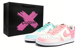 Nike Кроссовки Court Vision 1 с низким верхом, устойчивые к истиранию, унисекс, сине-розовые dm1187-101(team1065-清甜双生礼袋款） | blue pink