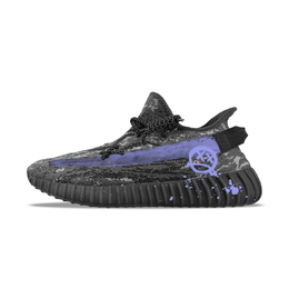 Adidas Низкие повседневные кроссовки Yeezy Boost 350 V2, устойчивые к истиранию, унисекс, цвет: черный, фиолетовый id4811(team373-迷雾紫) | black purple