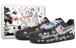 Nike Кроссовки Air Force 1 для скейтбординга, устойчивые к истиранию, низкие, унисекс, сине-оранжевые cw2288-001(team1353-暗夜佳人男女款蓝橙) | blue orange shopping bag