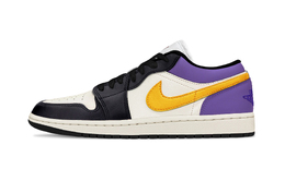 Jordan Баскетбольные кроссовки Air 1 Support Balance Low Top Vintage унисекс фиолетово-желтого цвета 553558-165(team992-湖人) | purple yellow