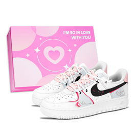Nike Кроссовки для скейтбординга Air Force 1 Star Moon Vast, устойчивые к истиранию, низкие, унисекс, белые, розовые dd8959-100（team883- 星月浩瀚粉鞋盒） | white pink