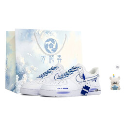 Nike Кроссовки Air Force 1 LTDZ Navigation Mystery, износостойкие, низкие, для скейтбординга, унисекс, белые, синие cw2288-111(team113-迷航行踪s-box) | white