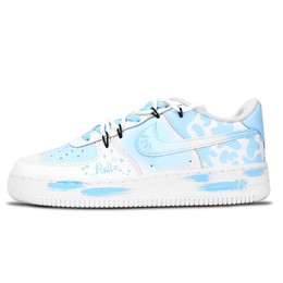 Nike Кроссовки Air Force 1 Textile Arts, износостойкие, низкие, для скейтбординга, унисекс, синие dd8959-100（team883-纹绘艺术 ） | blue