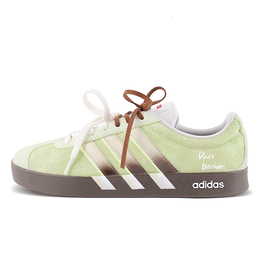 Adidas Кроссовки для скейтбординга VL COURT 2.0, износостойкие, низкие, унисекс, зелено-коричневые hq1802(team拾柒-男女款低帮抹茶可可板鞋) | green brown