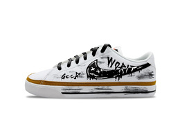 Nike Износостойкие и легкие низкие кроссовки для скейтборда Court Legacy, унисекс, белые, черные dh3162-100(team1103-笑脸涂鸦) | white black