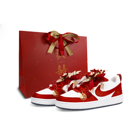 Nike Кроссовки Court Borough Blooming Flowers And Full Moon Shock Absorbers, низкие, женские, красные dv5456-124(team900-花好月圆) | red