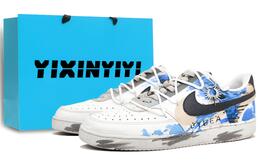 Nike Кроссовки для скейтборда Court Vision 1, износостойкие, унисекс, белые, синие dh2987-101(team1353-幻境男女款蓝) | white blue (shopping bag)
