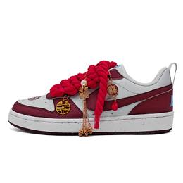 Nike Кроссовки для скейтбординга Court Borough2, женские, низкие, белые dv5456-006（team868-百年好合 ） | red white